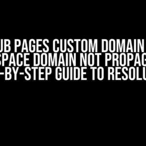 GitHub Pages Custom Domain with Squarespace Domain Not Propagating: A Step-by-Step Guide to Resolution